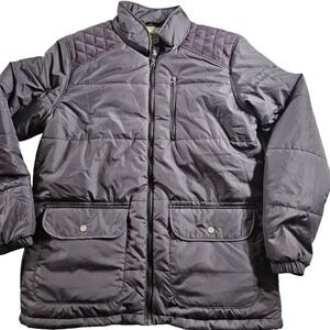 Stone Mountain Jacket Mens Large Gray Quilted Puffer Full Zip Outdoor Pockets